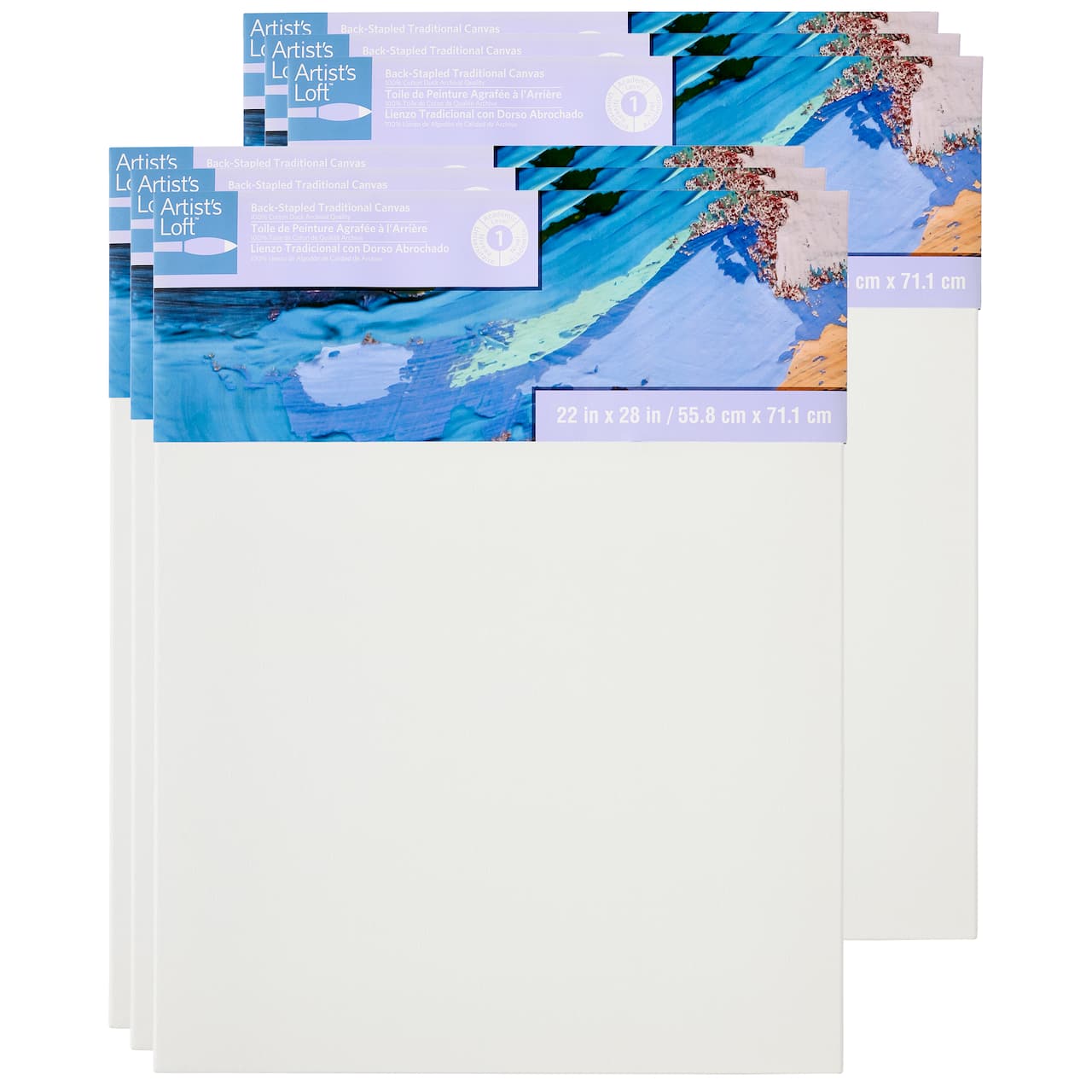 6 Pack: Level 1 Back Stapled Traditional Canvas by Artist's Loft®
